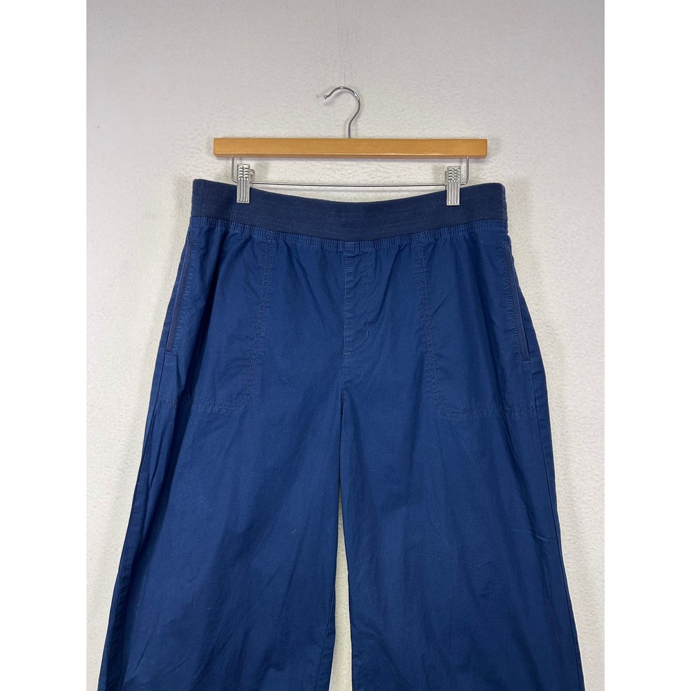 Coastal Grandma Chico's Women 12 Blue Wide Leg Pull On Cropped Pants - Picture 10 of 12